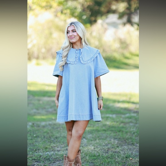Mable Denim Collar Dress - Picture 2 of 5